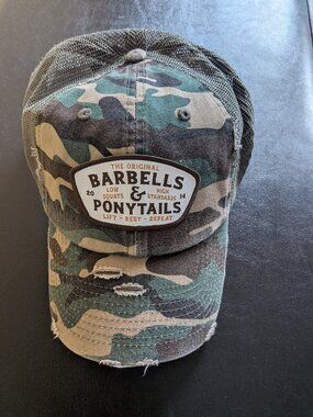 Barbells And Ponytails "Camo" Classic Mesh Snapback Baseball Hat NEW